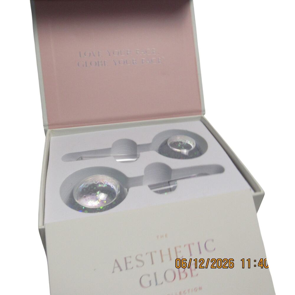 The Aesthetic Globe Luxury Facial Ice Globe Glitter Liquid Cooling Wand New